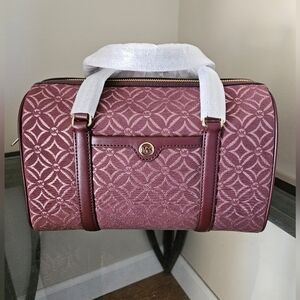 NWT MICHAEL Michael Kors Oxblood Medium Duffle Travel Satchel